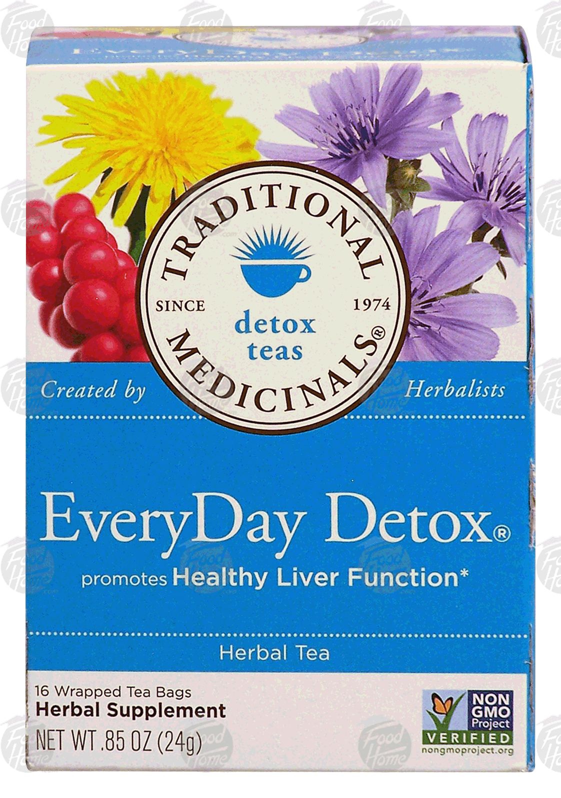 Traditional Medicinals EveryDay Detox herbal tea promotes healthy liver function, 16 wrapped tea bags Full-Size Picture